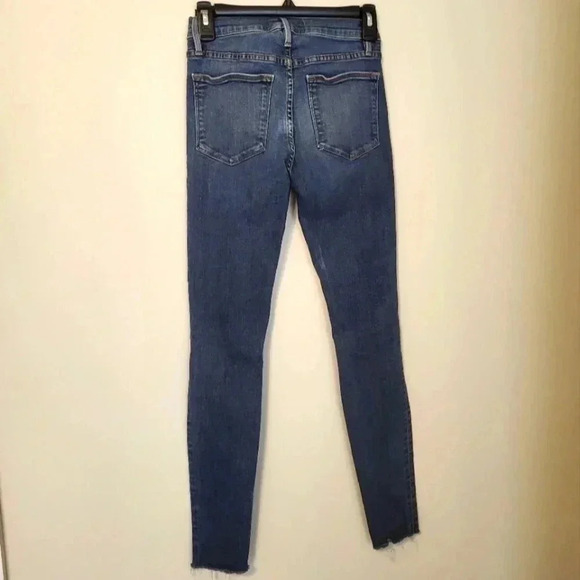FRAME Distressed Le High Skinny Raw Hem Jeans(25) - Picture 5 of 10